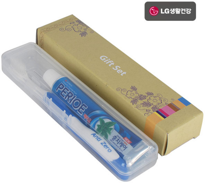 페리오 엘지 치약 칫솔 세트 휴대용 여행 양치 케이스, 10개, 50ml