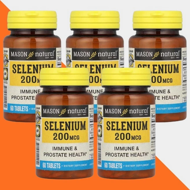 Mason Natural 셀레늄 200mcg 60정, 5개 - 쿠팡