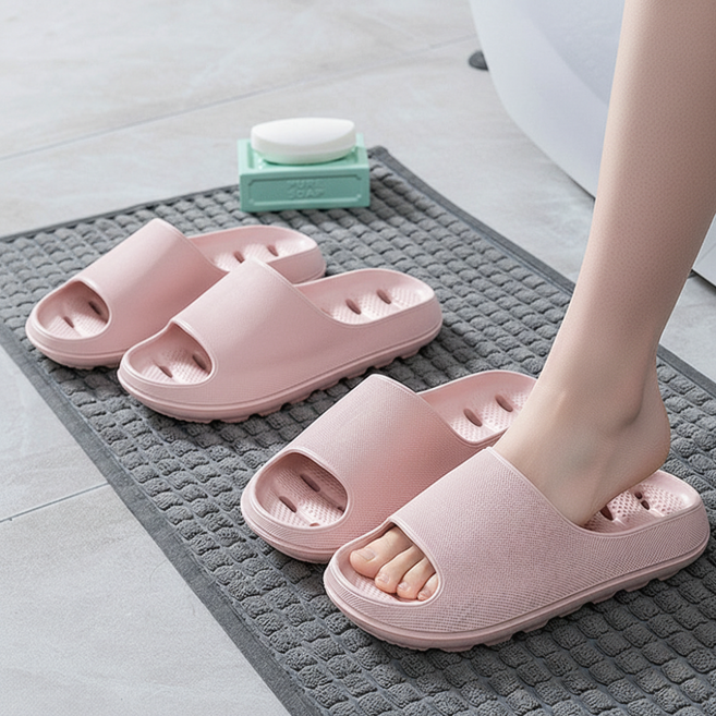 이모네연구소 미끄럼방지 물빠짐 욕실화 고급형 2p세트, 1개, 핑크+핑크