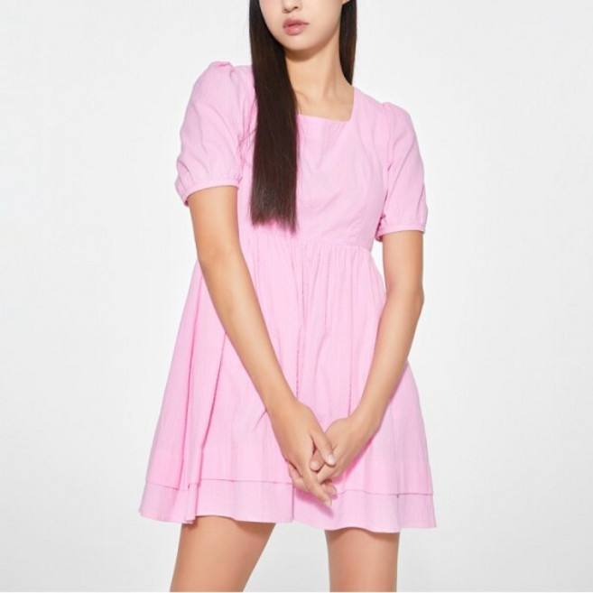 [미쏘(비노출)] [미쏘] 스퀘어넥 미니 원피스 (MIWOWD732G-T)