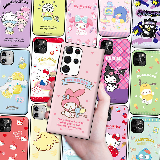 산리오 캐릭터 카드 2장 수납 마그네틱 범퍼 케이스