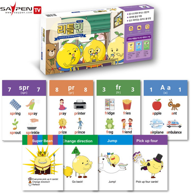 리틀빈 파닉스 플래시카드 알파벳 3단계 사이트워드 초등영어 준비 홈스쿨링 게임, 1개