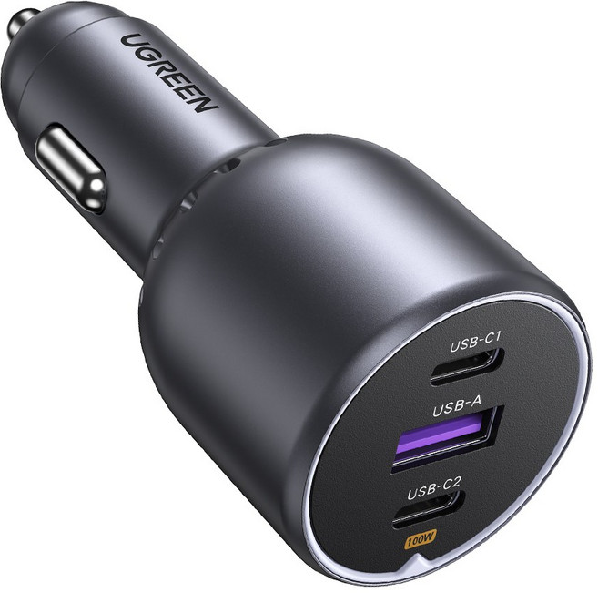 유그린 차량용 시거잭 트리플 130W PD PPS QC 고속 충전기, CD293, 블랙