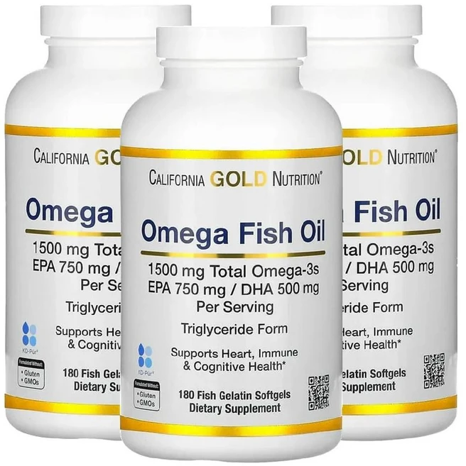 CGN 오메가3 피쉬오일 노르웨이산 EPA DHA Omega3 1500mg 180젤 3병, 3개, 180정 - 쿠팡