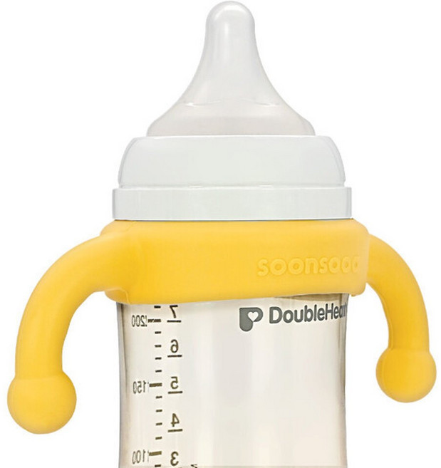 순수아 실리콘 젖병손잡이 / 옐로우 더블하트 모윰 등등 타사 젖병 스파우트컵 빨대컵 호환, 실리콘 젖병손잡이 / 화이트, 1개