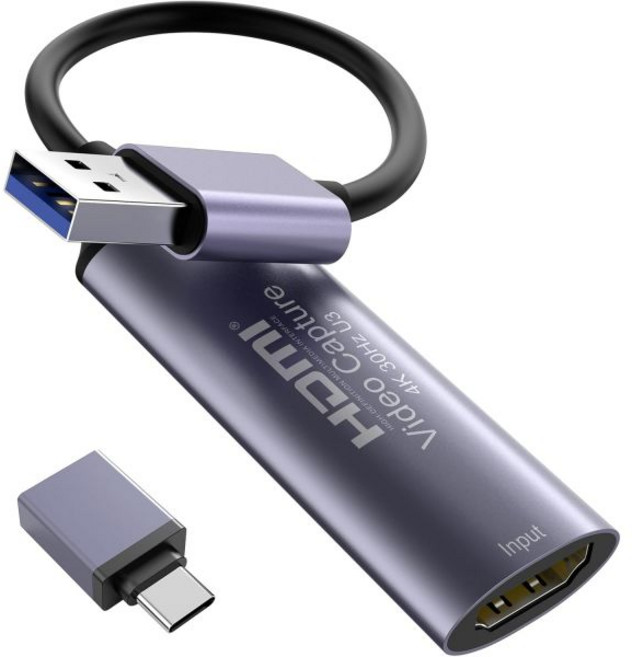 비디오 캡처 카드 스트리밍 및 녹화 YY2 1080P 60FPS USB 3.0 HDMI에서 AUSB C 닌텐도 스위치용 HDMI PS5 PS4Pro Xbox Series XS, 1080P 60Hz, 1개