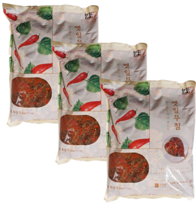 반찬단지 양념깻잎무침 4kg 1박스 3개