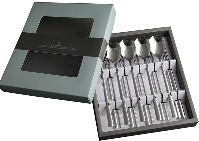 국산 스텐레스 한식 수저 5벌 세트 케이스 있음, 1개