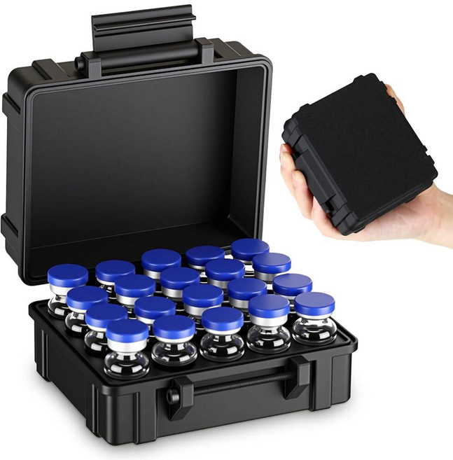 Qinyoung 20 Slot 3ml Peptide Vial Case for Fridge & Freezer Storage Hard Protector Insulin Vials T, Qinyoung 20 Slot 3ml Peptide V