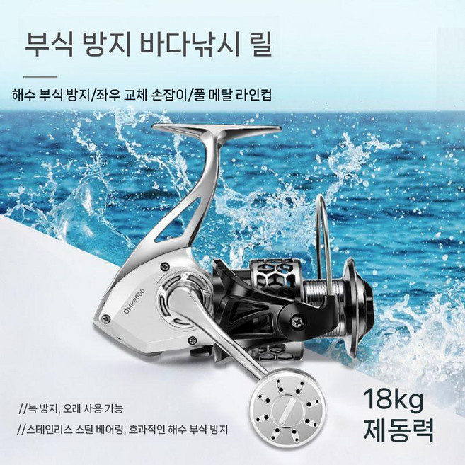 타쿠마 몬스터 메탈 블랙닝 레이 창 헤비 썬더 드립 휠 아시안 연안 낚시, 01 오른손, 상세페이지 참고, 오른손잡이용 모델