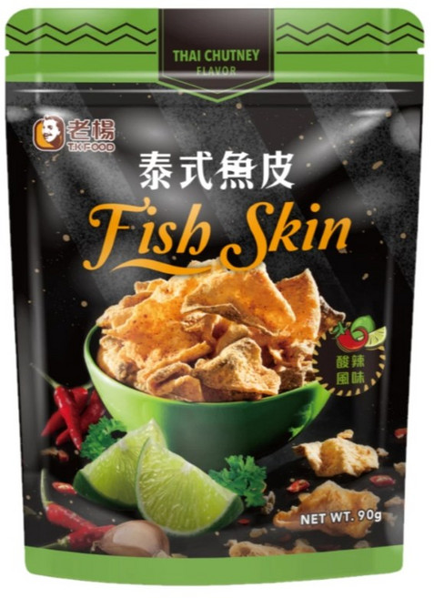 TKFOOD 泰式魚皮 酸辣風味, 40g, 1個