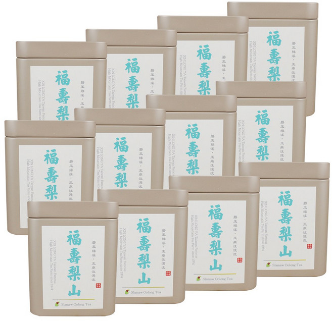 龍源茶品 碧玉綠溪福壽梨山茶葉 高冷烏龍茶 罐裝附提袋, 50g, 1套, 12個裝