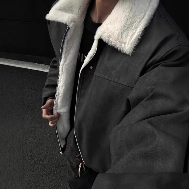 스타일닥터 남자 뽀글이 후드 집업 바람막이 점퍼 남성 가을 겨울 아우터 자켓 캐주얼 자켓
