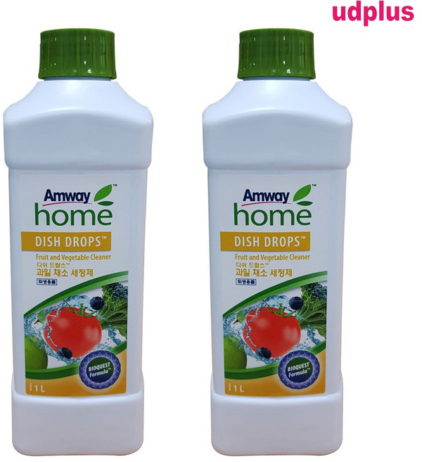 암웨이 디쉬 드랍스 과일채소 세정제 (무색소 무향 무방부제), 1L, 2개