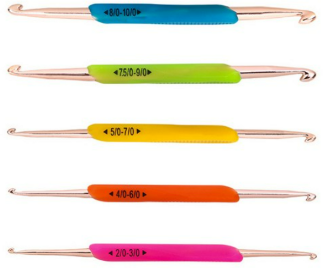 코히모 모사용 양쪽 코바늘 실리콘 뜨개바늘 5종 세트 4W250, 5개