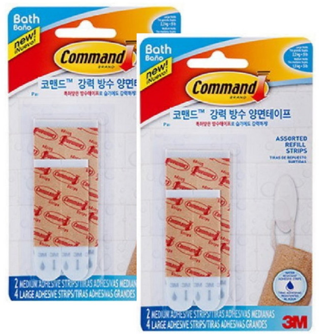 키알리 3M 코맨드 강력 접착 방수 욕실 양면 테이프 2개