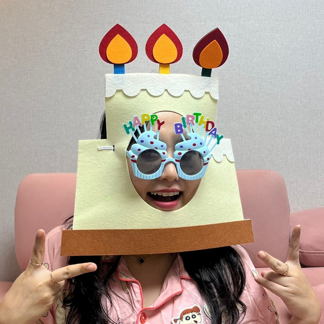 생일파티용품 케이크 가면 얼굴가면 인싸템 웃긴가면