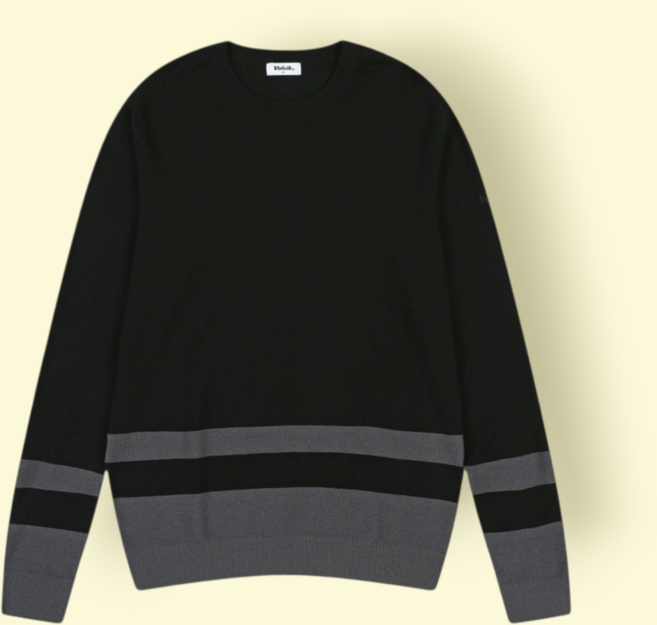 볼빅 남성 라운드 배색 풀오버 VMKTN801 BK