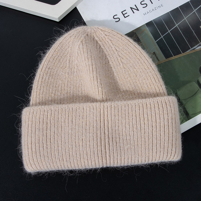 AI XUE 針織帽 冬季保暖毛絨護耳套頭帽