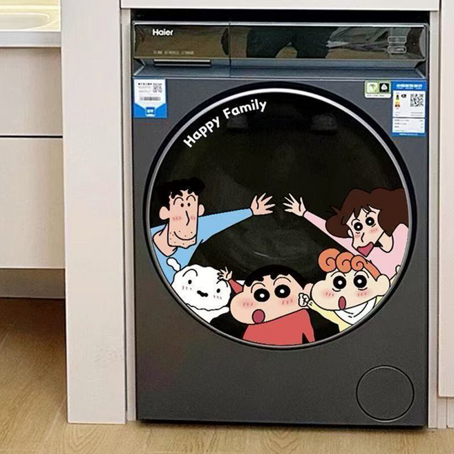 래미리아 짱구 세탁기 방수 스티커, 해피패밀리