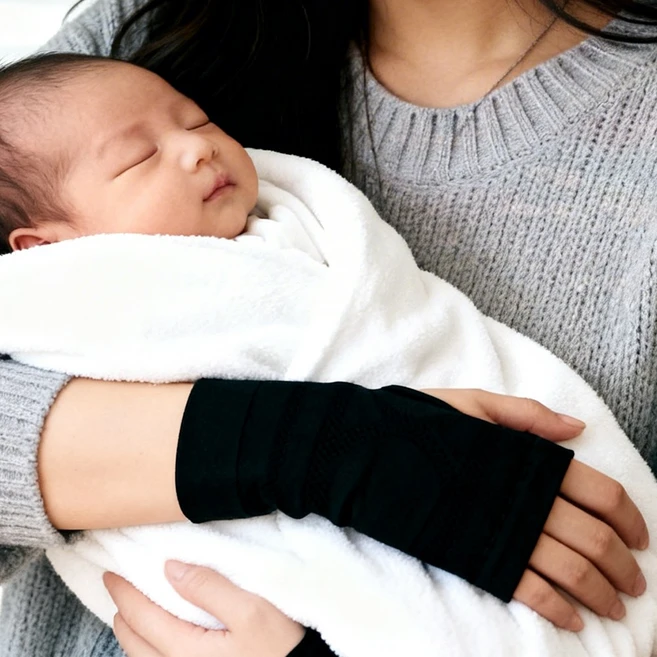 닥터코어런 베이비랩 출산 손바닥손목보호대 1쌍, 1세트, 블랙 - 쿠팡