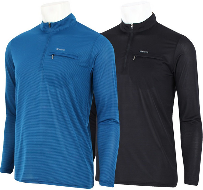 2장 [더빅보스] 여름용 남성 BS 냉감 반집업티 _ 남자 쿨 긴팔 등산티 기본 데일리 작업복 단체복 아웃도어 B2337