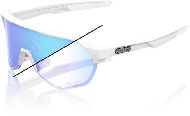 백프로 100% S2 바스티유 에디션 펄 화이트 블루 미러 변색 렌즈 자전거 러닝 등산 스포츠 고글, 1개