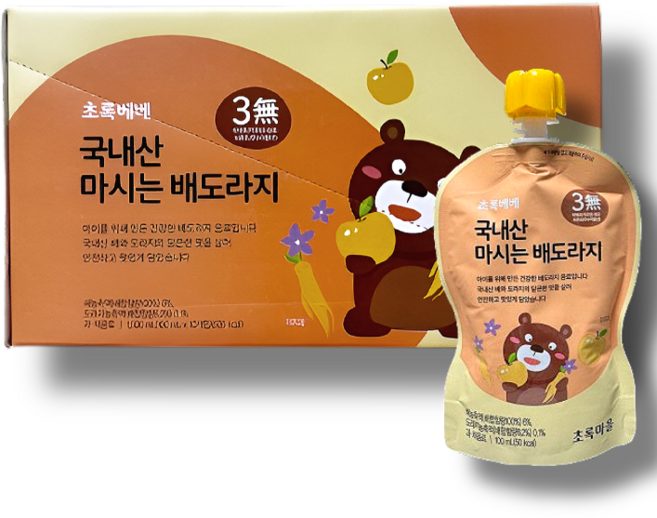 초록마을 100% 국내산 휴대가 좋은 마시는 배도라지, 10개, 100ml