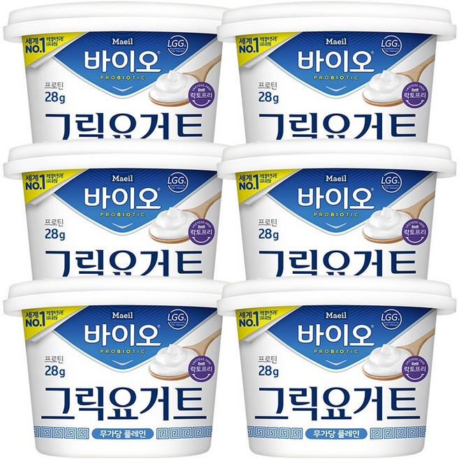 [매일유업] 매일바이오 그릭요거트 무가당 플레인 400g _냉장, 6개