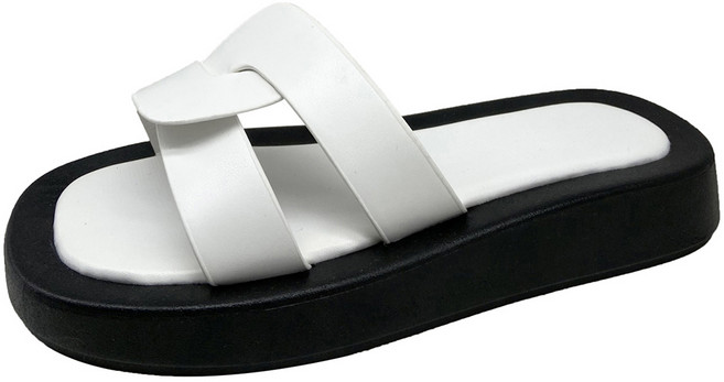 타니즈 임버 꼬임 스트랩 통굽 여성 슬리퍼