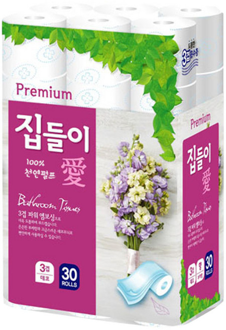 천연펄프 집들이애 화장지 3겹 30롤 30m 1팩, 30개입, 1개