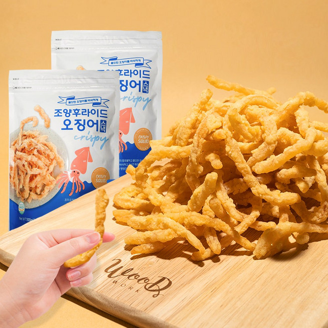 조양 후라이드 오징어 크리스피 맥주 안주 바삭 진미채 튀김 야식 간식, 1개, 100g