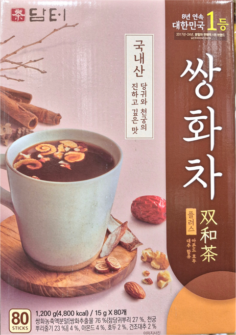 담터 쌍화차 플러스 15g X 80입, 80개입, 1개