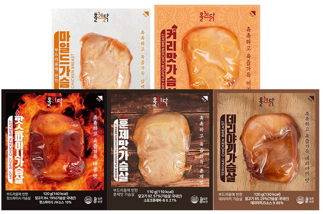 [국내산] 바로먹는 실온 닭가슴살 5종 혼합, 110g, 30개