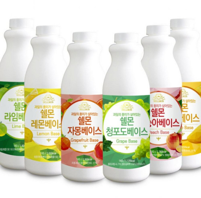 쉘몬 과일 농축액 원액 홈 카페 과육 과즙 베이스(유자), 1kg, 1개
