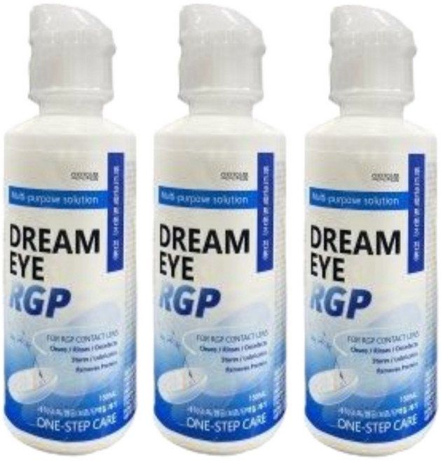 드림아이RGP 하드렌즈 드림렌즈 세척액 보존액 150ml, 3개