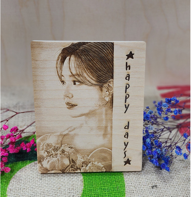 지거스 우드액자 액자, 1개, 자작나무 미백색