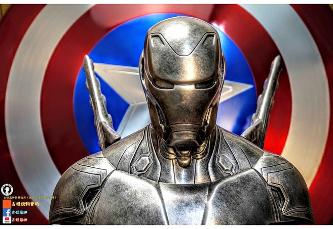 40cm MK50 鋼鐵人像/原色金色銀色/鋼鐵人Iron Man/漫威電影/擬真雕像/4kg/鎮宅之寶/復仇者聯盟, 銀色, 銀色