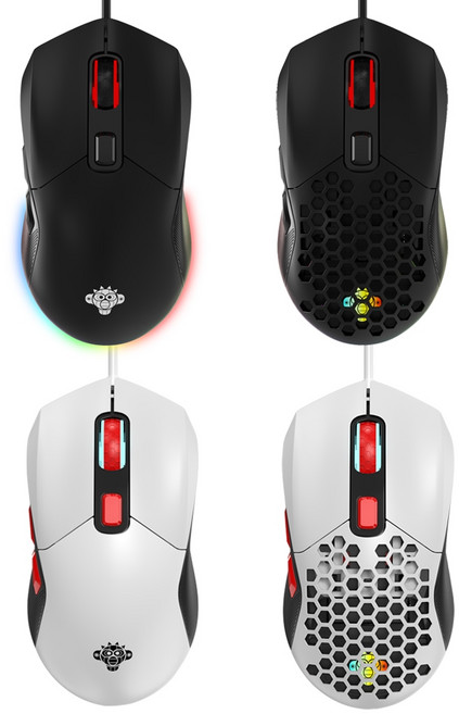 GDEVIL G100 TRANS RGB 경량 게이밍 마우스, 블랙