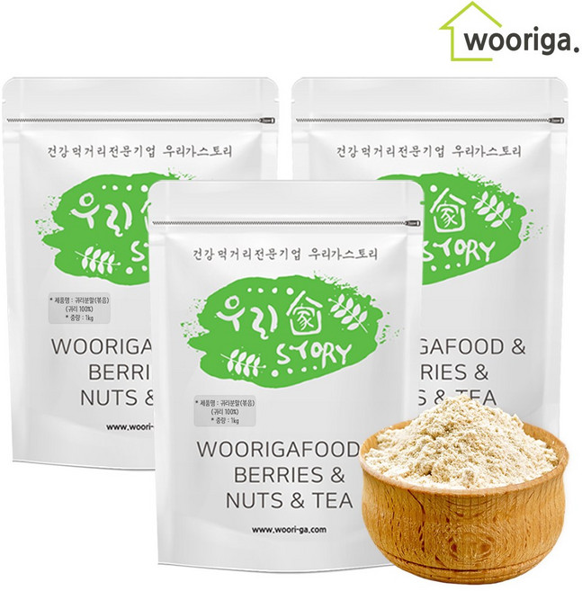 우리가스토리 캐나다산 볶은 귀리분말1kg 100% 귀리가루 귀리우유쉐이크, 1kg, 3개