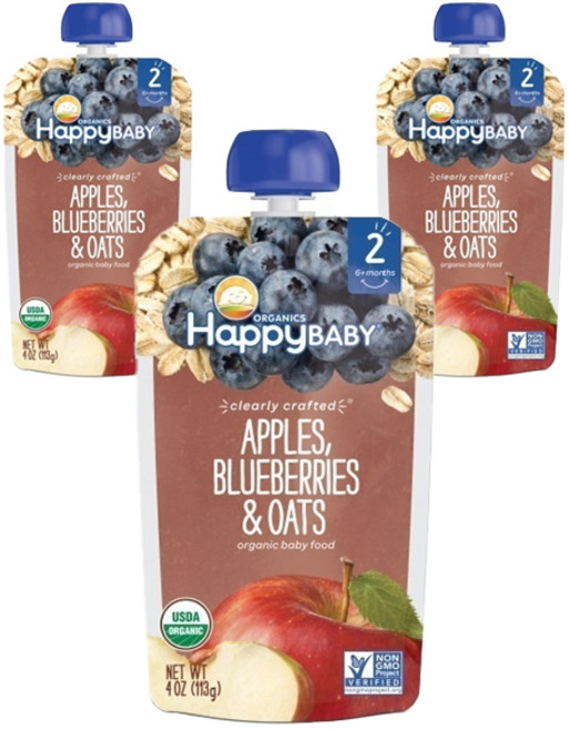 해피베이비 클리어리 크래프티드 어린이 스무디 113g, 3개