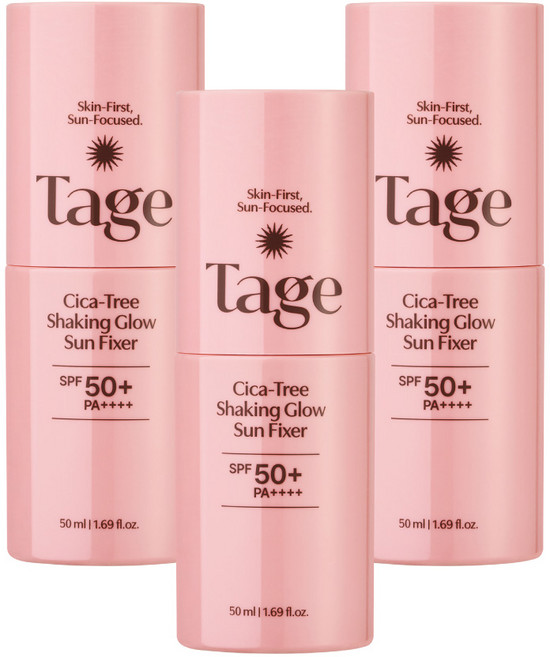 [Tage] 테이지 시카트리 쉐이킹 글로우 선픽서 SPF50+ PA++++ | 완벽고정 선픽서 |, 3개, 50ml