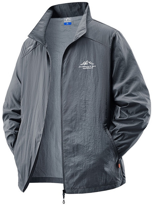 미스터먼쇼 남성 바람막이 점퍼 야상 집업 자켓 베이직 자외선차단 집업 점퍼 봄 여름 자켓 아웃도어 외출복 일상복 빅사이즈 단체복