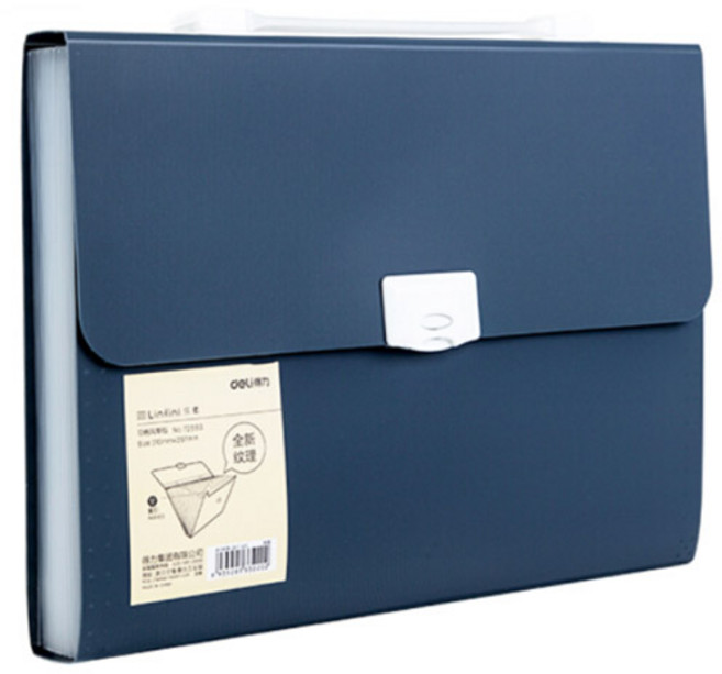 델리 아코디언 도큐먼트 파일 케이스 12분류, 다크블루DBL, 1개