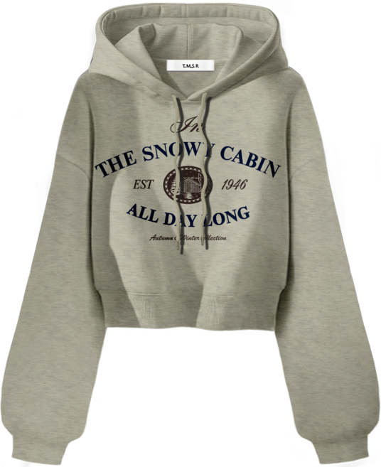 몰토벨리노 토르소 TSF 벌룬 스노위케빈 세미오버핏크롭 후드티