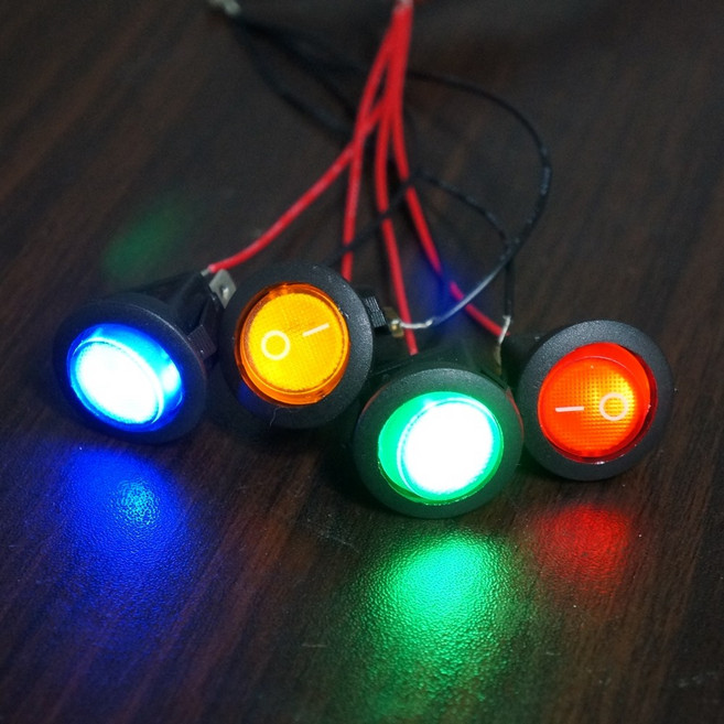 LED 락커스위치(원형) PLS-C-01 토글 3P2단 시소 DIY 전원스위치, 레드, 1개