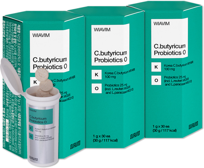 위아바임 낙산균 프로바이오틱스 오 구강 특허 유산균 페퍼민트 식약청인정 HACCP 3개월분, 3개, 30정