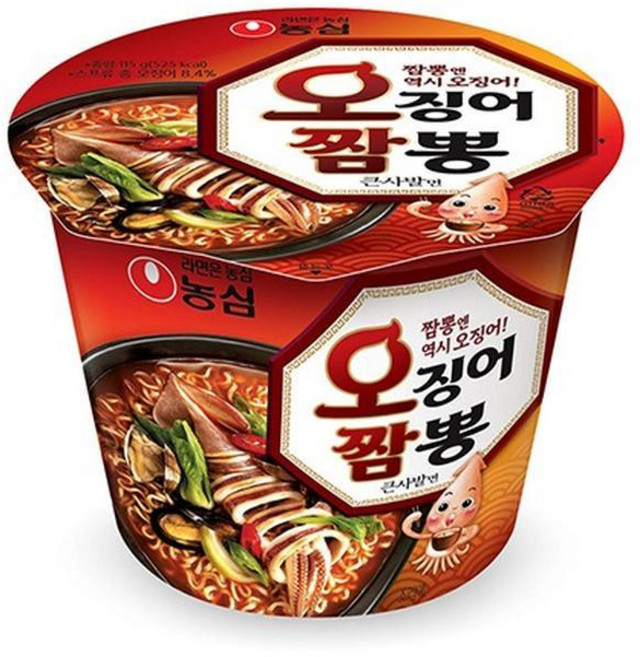 농심 오징어짬뽕 큰사발 115g, 16개