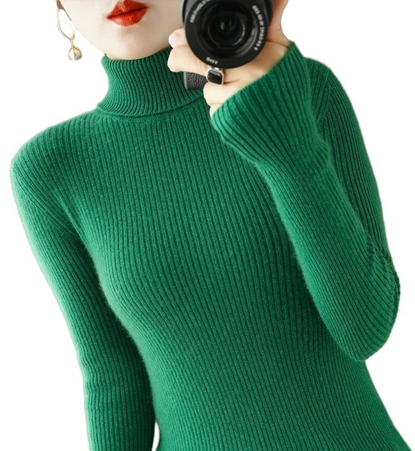 여성 추동 폴라 티셔츠 니트 티셔츠 목폴라티 Women's sweater