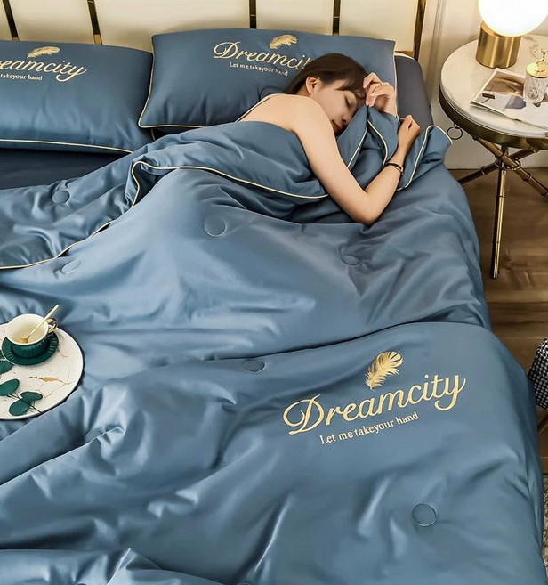 라지킹여름이불 냉감 시원한 여름 쿨패드 4종 세트, 벤틀리 블루